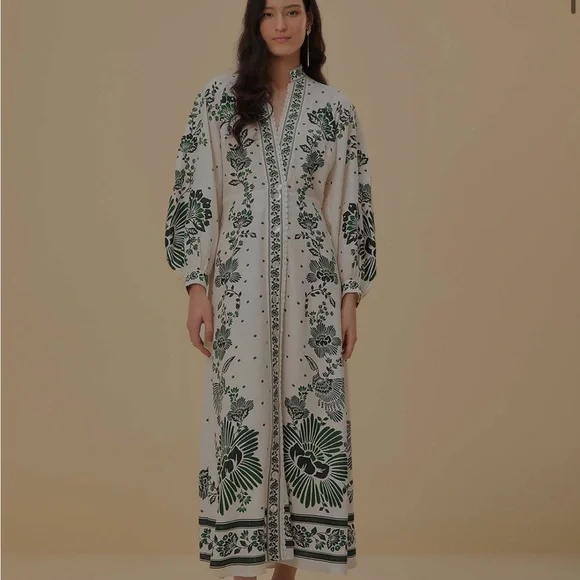 FARM Rio Green and White Maxi Dress - Picture 2 of 6